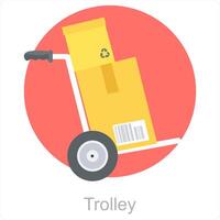 Trolley and delivery icon concept vector