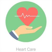 corazón cuidado y cuidado icono concepto vector
