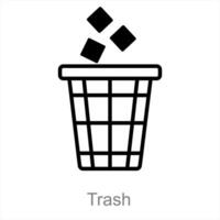 basura y eliminar icono concepto vector