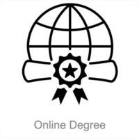 en línea la licenciatura y graduación icono concepto vector