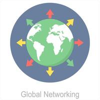 Global Networking and global icon concept vector