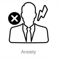 ansiedad y estrés icono concepto vector