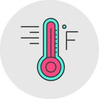 Fahrenheit Line Filled Light Circle Icon vector