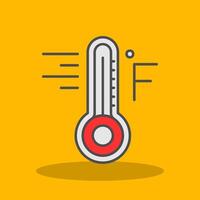 Fahrenheit Filled Shadow Icon vector