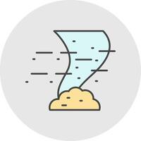 Tornado Line Filled Light Circle Icon vector