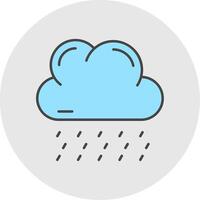 Rainy Line Filled Light Circle Icon vector