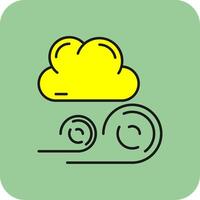 Windy Filled Yellow Icon vector