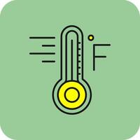 Fahrenheit lleno amarillo icono vector