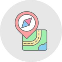 Navigation Line Filled Light Circle Icon vector