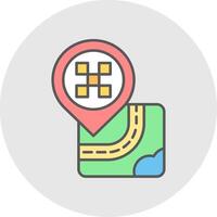 Cab Line Filled Light Circle Icon vector