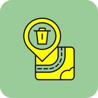 Bin Filled Yellow Icon vector