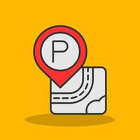 Parking Filled Shadow Icon vector