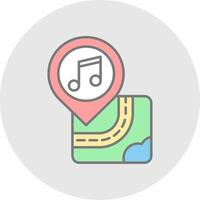 Concert Line Filled Light Circle Icon vector