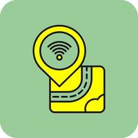 Wifi Filled Yellow Icon vector