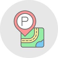 Parking Line Filled Light Circle Icon vector