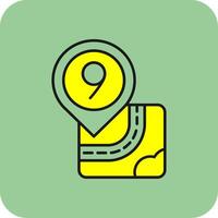 Nine Filled Yellow Icon vector