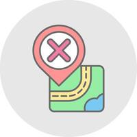 Cancel Line Filled Light Circle Icon vector