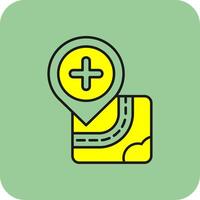 Plus Filled Yellow Icon vector