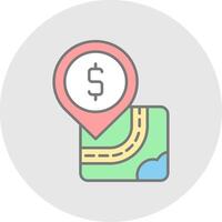 Atm Line Filled Light Circle Icon vector