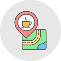 Cafe Line Filled Light Circle Icon vector
