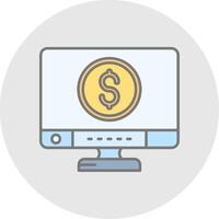 Money Line Filled Light Circle Icon vector