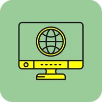 Global Filled Yellow Icon vector