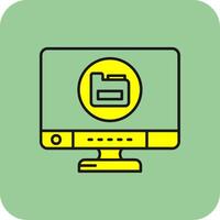Data Filled Yellow Icon vector