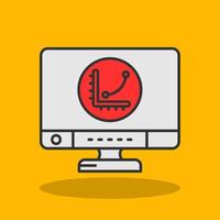 Graph Filled Shadow Icon vector