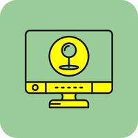 Pin Filled Yellow Icon vector