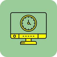 Time Filled Yellow Icon vector