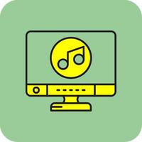 Music Filled Yellow Icon vector