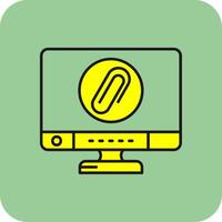 Clip Filled Yellow Icon vector