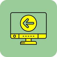 Back Filled Yellow Icon vector