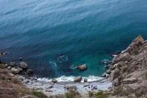 beautiful saltwater lagoon with clear water photo