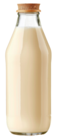 ai gegenereerd glas melk fles met kurk stop Aan transparant achtergrond - voorraad png. png