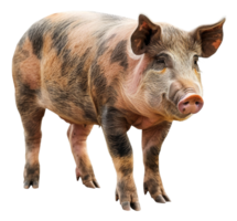 AI generated Adult pig with black and tan markings on transparent background - stock png. png