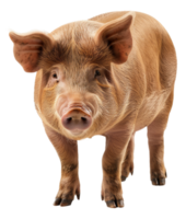 ai generiert Erwachsene Schwein Stehen auf transparent Hintergrund - - Lager png. png