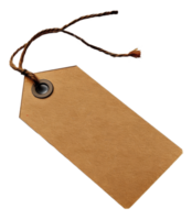AI generated Blank craft paper tag with string on transparent background - stock png. png