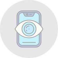 Vision Line Filled Light Circle Icon vector