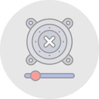 Speaker Line Filled Light Circle Icon vector