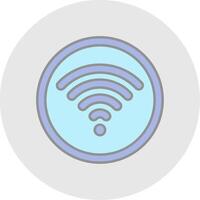 Wifi Line Filled Light Circle Icon vector