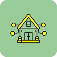House Filled Yellow Icon vector