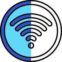 Wifi lleno medio cortar icono vector