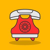 Telephone Filled Shadow Icon vector