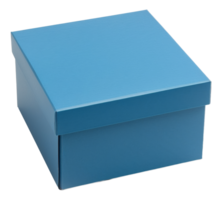 ai generado sólido azul regalo caja en transparente antecedentes - valores png. png