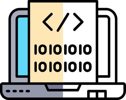 Code Filled Half Cut Icon vector