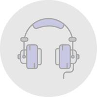 Headphone Line Filled Light Circle Icon vector