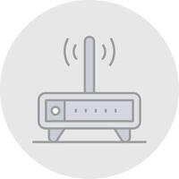 Modem Line Filled Light Circle Icon vector