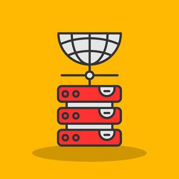 base de datos lleno sombra icono vector