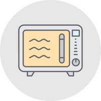 Oven Line Filled Light Circle Icon vector